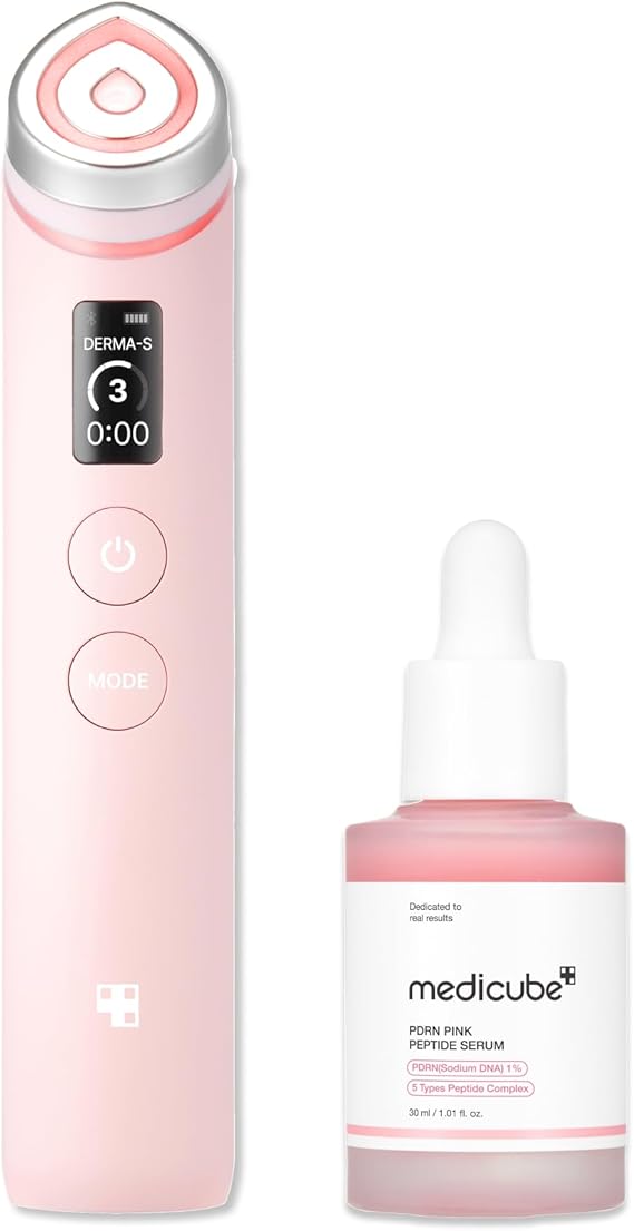 medicube Pink PDRN Plump Care Duo: Age-R Booster Pro Pink and Salmon DNA PDRN Peptide Serum | At-Home Care