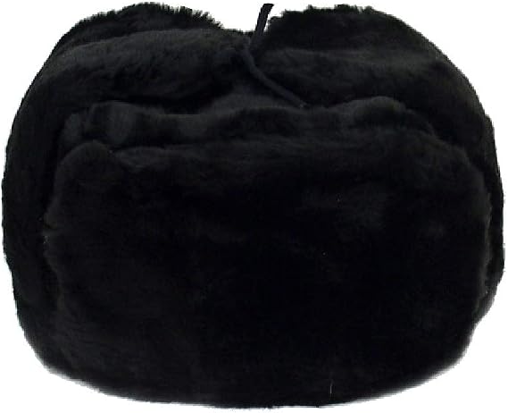 Russian Winter Hat Ushanka Black Size M (Metric 58) (Medium)