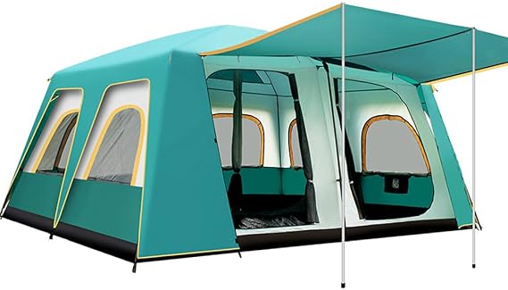 Festival Dome Tent with 12 Windows Pop Up Tent 8-12 Person Instant Tent Large Family Camping Tent Outdoor Tents with 2 Bedrooms 1 Living Room (Model 3 Large)