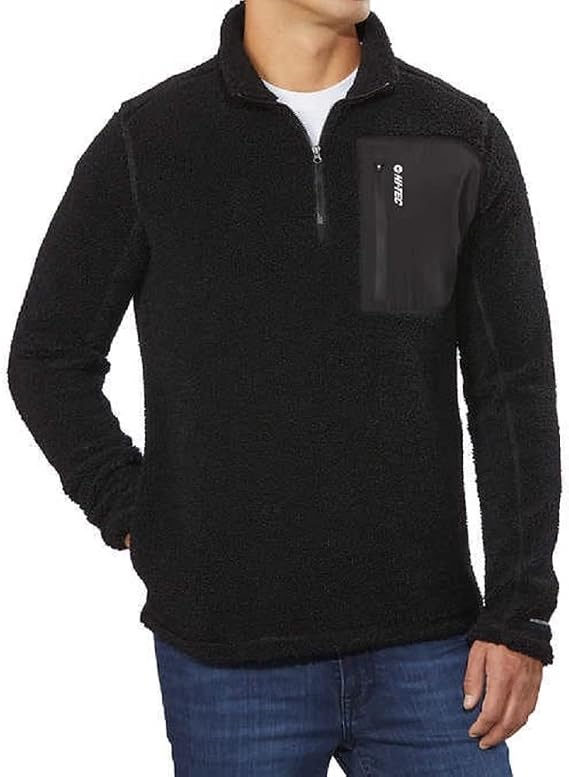 HI-TEC Mens 14 Zip Pullover (XL, Black)