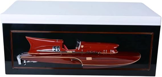Old Modern Handicrafts Ferrari Hydroplane Half-Hull Model Handmade Nautical Decor Gift - 39.8L x 13.8W x 6.7H Inches