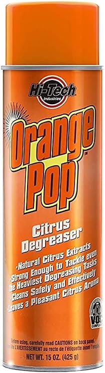 HI-TECH Orange Pop Foaming Citrus Cleaner Degreaser Heavy Duty Multi-Surface Spray with D-Limonene Industrial Strength 1 Pack Pleasant Citrus Scent