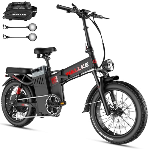 W Wallke X3 PRO Electric Bike for Adults Folding 26 Inch Fat Tire EBike Mountain Electric Bicycle Full Suspension 7-Speed-1