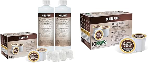 Keurig Brewer Maintenance Kit, Includes Descaling Solution, Water Filter Cartridges & Pods Reduces Flavor Carry Over, Compatible Classic/1.0 & 2.0 K-Cup Coffee Makers, Original