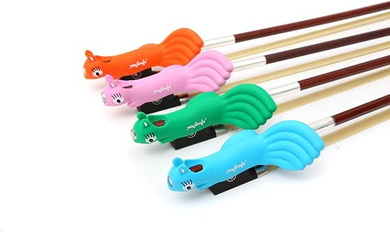 Yinfente 1pc Hold Violin Bow Holder Hold Violin/Viola Bow Teaching Aid Violin Bow Grip Learn Violin Beginner Corrector Bow Straightener Soft protect finger (green)