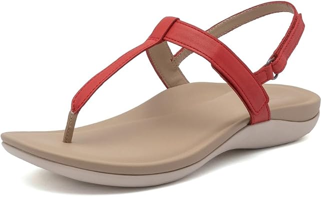 ABEO Oasis T-Strap Sandals For Women | Arch Support Sandals | Built-In Orthotic Insole | Plantar Fasciitis Pain Relief