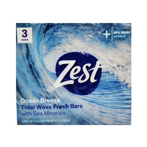 Zest Bar Soap 3 ct, ocean breeze, 12 Ounce