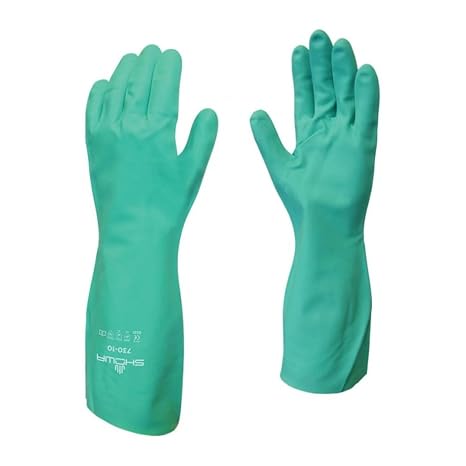 SHOWA 730 Chemical Resistant Glove, 15-mil Nitrile, Large, Single Pair