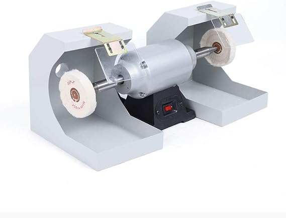 Polishing Machine, 550W 110V Polishing Polish Laboratory Lathe Machine Grinder Lab Equipment Polisher, 3000RPM Double Top Countertop Polisher for Jewelry Polishing Burnishing Casting