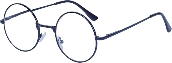 Reading Glasses for Women Men Retro Round Metal Frame + Glasses Strap