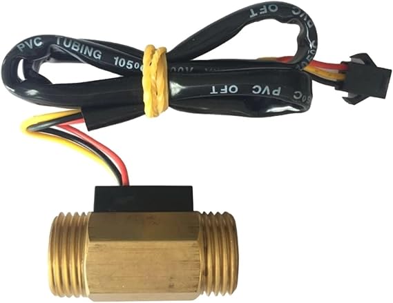 Water Flow Meter, High Stability Brass Water Flow Sensor Hall Effect Liquid Flow Meter Flowmeter