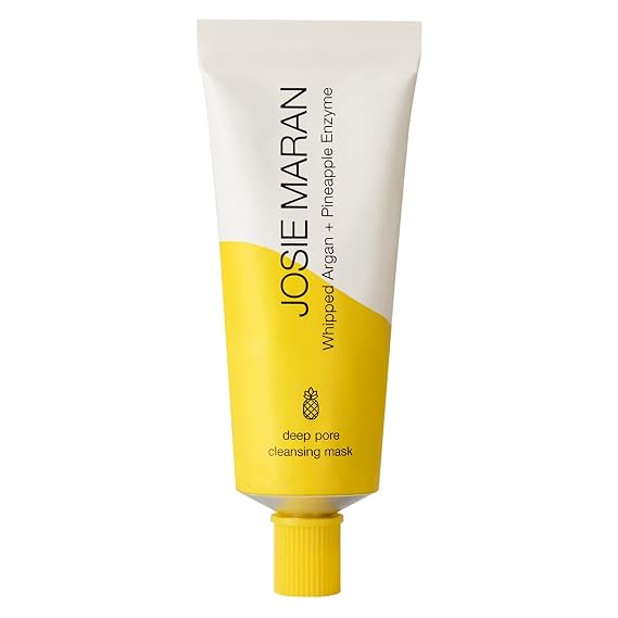 Josie Maran Whipped Argan + Pineapple Enzyme Deep Pore Cleansing Mask - Purifying Pore Mask With Nourishing Moroccan Argan Oil, 3 Essential Fatty Acids, Squalane Oil (2 oz / 56 g)