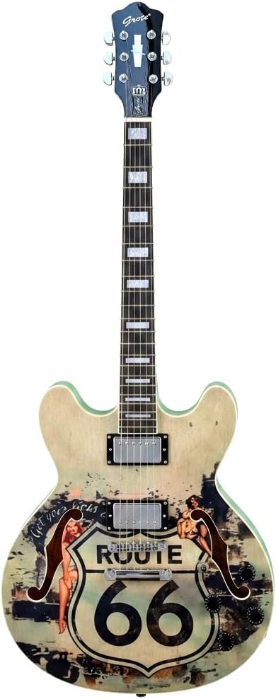 Grote Full Scale Electric Guitar Semi-Hollow Body Guitar Stainless Steel Frets (66 Route)