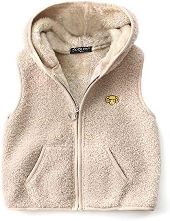 Happy Cherry Kids Fleece Winter Vest Hooded Warm Cotton Jacket Fall Outwear for Boys Girls