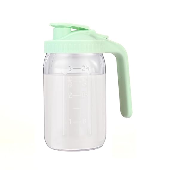 Breast Milk Pitcher with Leak-Proof Flip Cap 32oz Wide Mouth Mason Jar Pitcher for Breastmilk Storage Glass Breastmilk Jar Canister Resistant to Heat or Cold, Easy to Pour Spout