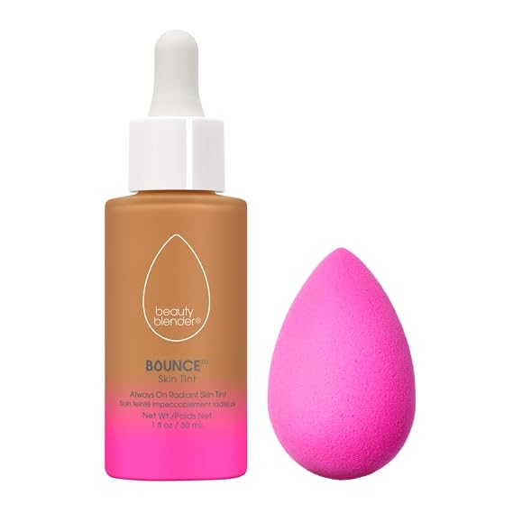 Beautyblender 12-Hour Always on Radiant Skin Tint (Deep 1) & Original Pink Beauty Blender Makeup Sponge Bundle