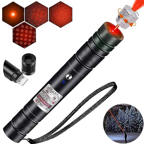 Laser Pointer High Power, Red Laser Pointer Presentations Pen, Tactical Flashlights Long Range 2000 Meters Laser Light Pointer USB Rechargeable Outdoor Astronomy Hunting Cat Lazer Pointer Toy