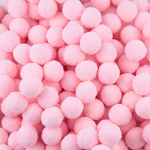 Zhiheng 500 Pack Fluffy Mini Pompoms Balls High Density Pom Poms for Kids Crafts Jewelry Making Accessories Clothing Appliques Decorations (Pink, 10mm)