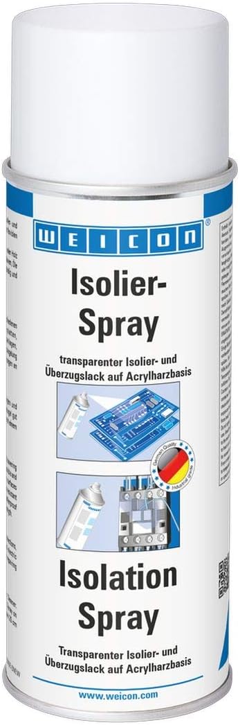 WEICON Isolation Spray Clear Insulating & Protective Coating for Electronics | Waterproof, UV-Resistant Varnish for Circuit Boards, Motors, Wires & Electronic | 13.5 fl oz