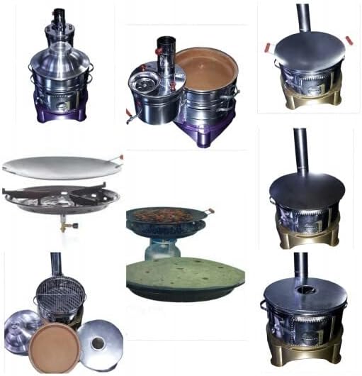 Turkish BBQ set with Samovar, Grill, Wok and casserole and Wood Burning and Propane - 21 pices