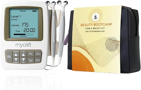 MYOLIFT Mini Firm & Bright Kit Microcurrent Facial Device for at-Home Lifting & Toning, Firms & Brightens Dull Skin, Improves Conductivity & Skin Radiance