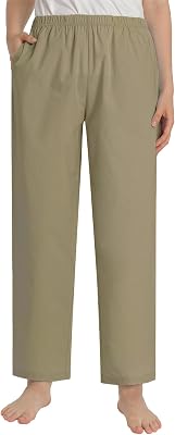 Latuza Womens Petite Pajama Pants Cotton Poplin Sleep Pants
