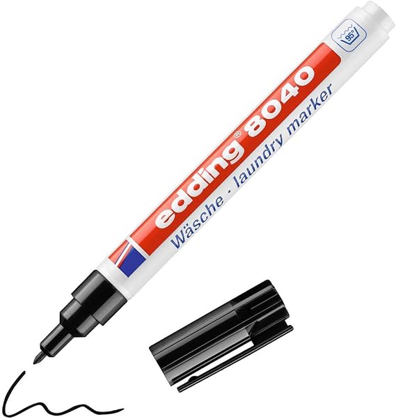 edding 8040 laundry pen - black - 1 pencil - round type 1 mm