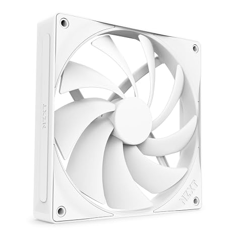 NZXT F140Q - 140mm Quiet Airflow PC Case Fan - White | 140mm quiet fan for intake or exhaust. Chamfered frame for consistent airflow and low-noise operation.