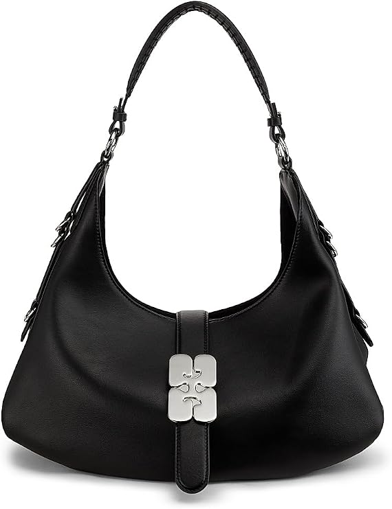 Kat Logo Hobo Bag, Black