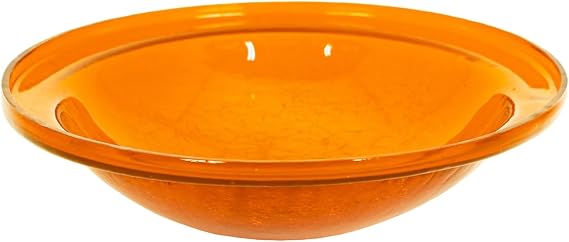 Achla Designs 12" Crackle Glass Bowl - Mandarin