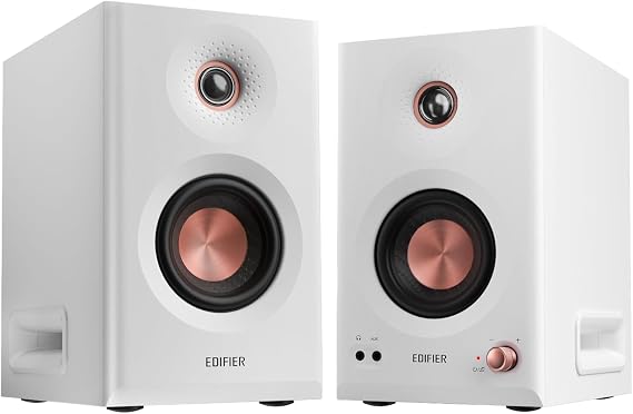 Edifier MR5 2.0 Studio Monitor Bookshelf Speakers, 110W RMS, White | Hi-Res Audio, Bluetooth 6.0, 3-Way Active Design, Room Compensation, XLR/TRS/RCA Inputs, Home Studio & Music