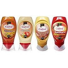 Calve: Set of 4 Italian Sauces (Ketchup Extra Piccante, Salsa Agrodolce, Salsa Rosa, Senape Gourmet) * 8.45 Fluid Ounces (250mL) Each * [ Italian Import ]
