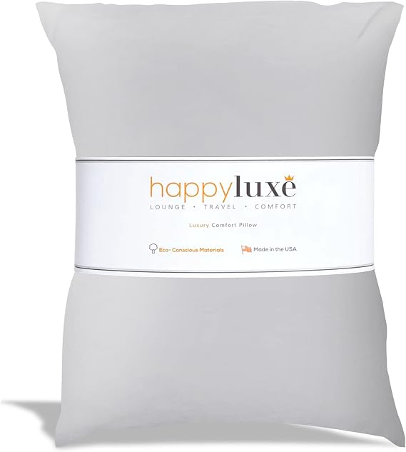 HappyLuxe オデッセイ ラグジュアリー旅行枕 日光浴や車/バス/電車/飛行機での移動時に 高評価 ベストなトラベルアクセサリー 空気注入式より優れた枕 耳栓付属 Universal グレー HLOPG