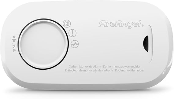 FireAngel FA3313 Portable Carbon Monoxide Detector, Carbon Monoxide Alarms for Home, 10-Year Sensor, Replaceable Batteries, Travel CO Monitor, 1-Pack