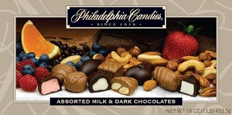 Philadelphia Candies Assorted Milk and Dark Chocolates, 1 pound Gift Box