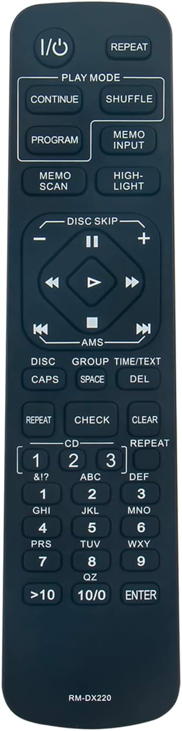PerFascin RM-DX220 Replacement Remote Control Compatible with Sony Disc Player CD Changer CDP-CX235 CDP-CX220 CDP-CX205 CDPCX235 CDPCX681 CDPX200 CDPX205