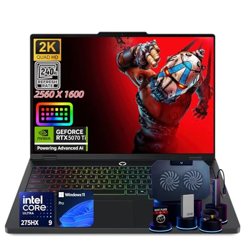 Lenovo Legion Pro 5i Gen 10 Gaming Laptop - 16 OLED 240Hz HDR True Black Display - Intel Ultra 9 275HX RTX 5070 Ti 12GB DDR7 WiFi 7 Win 11 Pro wAccessory64GB RAM | 4TB SSD