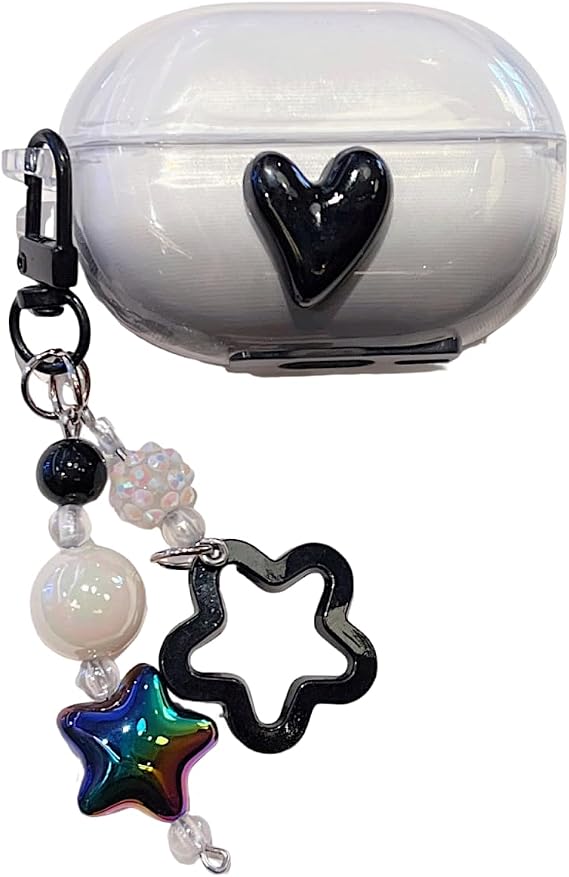 Gradient Black Heart Decoration Pattern Protective Cover Accessories Case for Huawei FreeBuds 6i