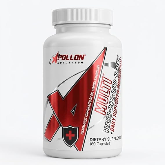 Apollon Nutrition Multivitamin Daily Essential Vitamin & Mineral Complex | Chelated Minerals, B-Vitamins, Antioxidants | Foundational Health Formula | 30 Servings