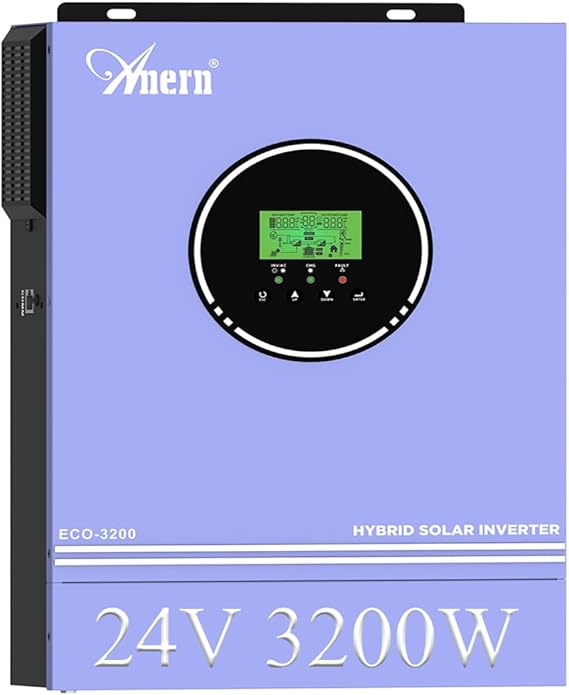 Anern Hybrid Inverter 3KW 24V DC to 220-240V AC Off-Grid Pure Sine Wave