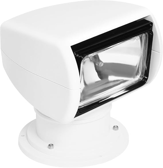 360 Rotation Spotlight Marine 100W Bulb 12V Boat Searchlight with Remote Control 4300K 2300LM Waterproof Boat Spot Light Omnibearing Work Searching Light for Boat Truck Car 11.8''*8.6''9.8'