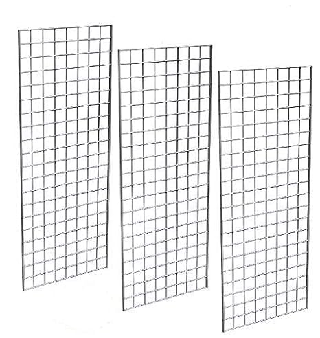 #1898WHT (3PCS) Only Garment Racks Commercial Grade Gridwall Panels Heavy Duty Grid Panel for Any Retail Display, 2 Width x 5 Height, 3 Gridwall Panels Per Carton (White Finish)