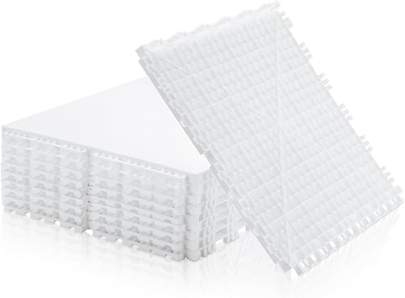 10 Pack Synthetic Ice Tiles - 1212 Inch Dryland Hockey Floor Mat - White Interlocking Hockey Training Equipment Board for Stickhandling, Shooting, Passing(10 sqft)