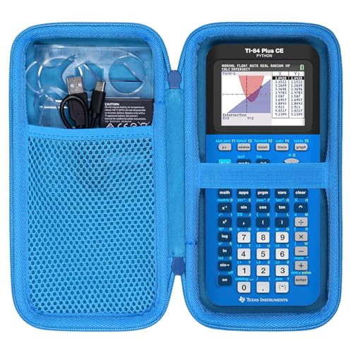 co2CREA Carrying Case for Texas Instruments TI-84 Plus CE Python EnhancedTI-84TI-Nspire CX II CASTI-Nspire CX IITI-83 PlusTI-89 TitaniumTI-85TI-86 Color Graphing Calculator, Blue Case