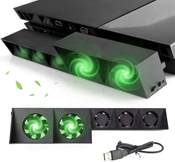 PS4 Cooling Fan 5 Fan System Station PS4 Turbo Fan USB External PS4 Cooler Temperature Control Cooling Fans - axGear