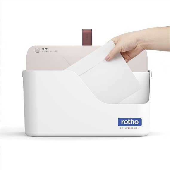 Rotho MyPaper Inbox Desk Organiser File Organiser Four FSC Folders White