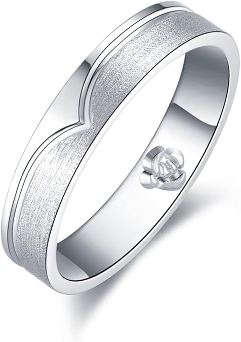 Platinum Engagement Ring, Vintage Engagement Ring Simple Circle Rings Promise Gifts for Men and Women