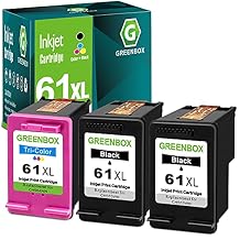 GREENBOX 3 Pack 61XL Ink Remanufactured Ink Cartridge 61XL Replacement for HP 61XL HP61 Combo Compatible for 5530 4500 2540 4630 4501 4502 4635 3050 2542 3512 4632 3510 3050a 2514 2541 Printer
