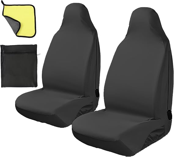 2 Pcs Waterproof Car Seat Covers, Heavy Duty Universal Front Protector
