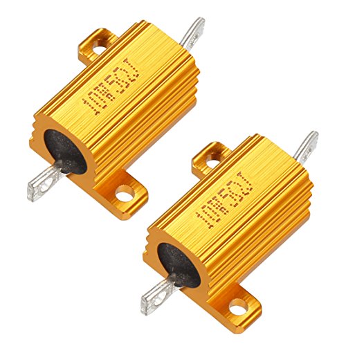 uxcell 2 Pcs Aluminum Case Resistor 10W 5 Ohm Wirewound for LED Converter with Rod Post 5W5RJ